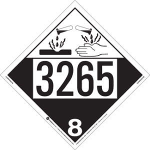 UN 3265, Hazard Class 8 - Corrosive, Tagboard - ICC USA