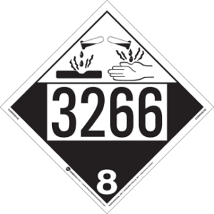 UN 3266, Hazard Class 8 - Corrosive, Tagboard - ICC USA