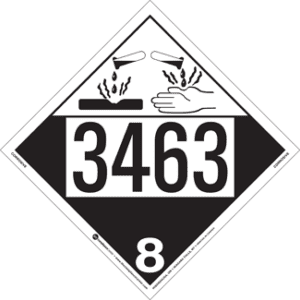 UN 3463, Hazard Class 8 - Corrosive, Tagboard - ICC USA
