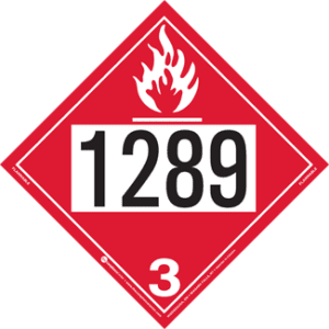 UN 1289, Hazard Class 3 - Flammable Liquid, Rigid Vinyl, 2-Sided - ICC USA