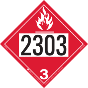 UN 2303, Hazard Class 3 - Flammable Liquid, Rigid Vinyl, 2-Sided - ICC USA
