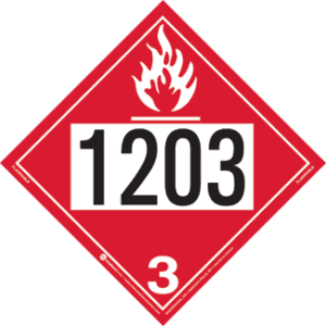 UN 1202 & UN 1203, Hazard Class 3 - Flammable Liquid, Rigid Vinyl, 2-Sided - ICC USA