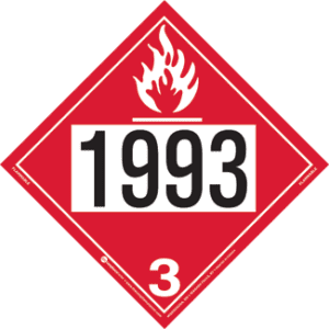 UN 1993 & UN 1203, Hazard Class 3 - Flammable Liquid, Rigid Vinyl, 2-Sided - ICC USA