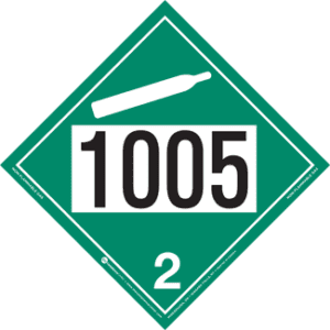 UN 1005, Hazard Class 2 - Non-Flammable Gas, Rigid Vinyl, 2-Sided - ICC USA
