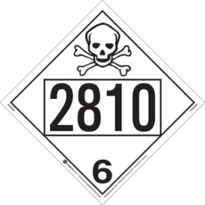 UN 2810, Hazard Class 6 - Poison, Rigid Vinyl, 2-Sided - ICC USA