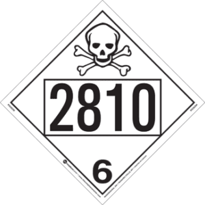 UN 2810, Hazard Class 6 - Poison, Rigid Vinyl, 2-Sided - ICC USA