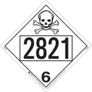 UN 2821, Hazard Class 6 - Poison, Rigid Vinyl, 2-Sided - ICC USA