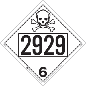 UN 2929, Hazard Class 6 - Poison, Rigid Vinyl, 2-Sided - ICC USA