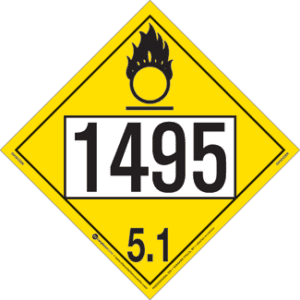 UN 1495, Hazard Class 5 - Oxidizer, Rigid Vinyl, 2-Sided - ICC USA