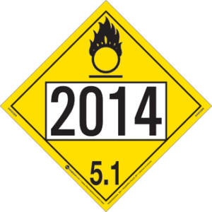 UN 2014, Hazard Class 5 - Oxidizer, Rigid Vinyl, 2-Sided - ICC USA