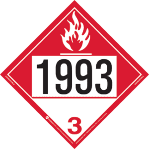 UN 1993 & Flammable UN 1993, Hazard Class 3 - Combustible, Rigid Vinyl, 2-Sided - ICC USA