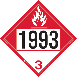 UN 1993 & Flammable UN 1993, Hazard Class 3 – Combustible, Rigid Vinyl, 2-Sided