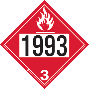 UN 1993 & Flammable UN 1993, Hazard Class 3 - Combustible, Rigid Vinyl, 2-Sided - ICC USA