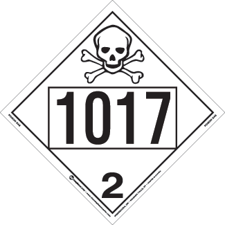 UN 1017, Hazard Class 2 - Toxic Gas, Rigid Vinyl, 2-Sided - ICC USA