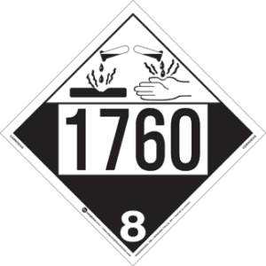 UN 1760, Hazard Class 8 - Corrosives, 2-Sided, Tagboard - ICC USA