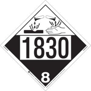 UN 1830, Hazard Class 8 - Corrosives, Tagboard, 2-Sided - ICC USA