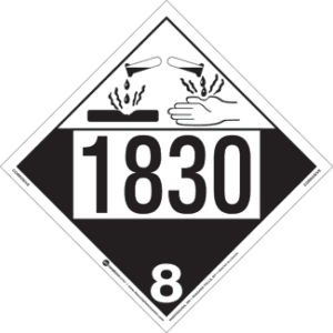 UN 1830, Hazard Class 8 - Corrosives, Tagboard, 2-Sided - ICC USA