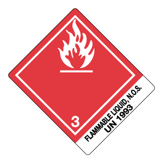Hazard Class 3 – Flammable Liquid, Non-Worded, High-Gloss Label, Shipping Name-Standard Tab, UN1993, 500/roll