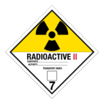 Hazard Class 7 - Radioactive Category II, Worded, High-Gloss Label, 500/roll
