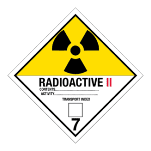 Hazard Class 7 - Radioactive Category II, Worded, High-Gloss Label, 500/roll - ICC USA