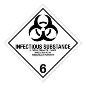 Hazard Class 6.2 - Infectious, Worded, High-Gloss Label, 500/roll - ICC USA