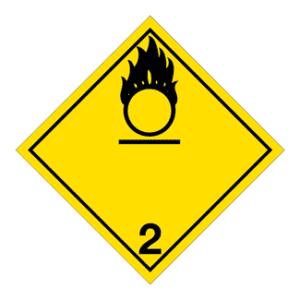 Hazard Class 2.2 (5.1) - Oxygen, Non-Worded, High-Gloss Label, 500/roll - ICC USA