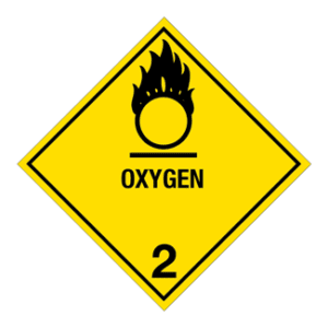 Hazard Class 2.2 (5.1) - Oxygen, Worded, High-Gloss Label, 500/roll - ICC USA