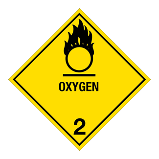 Hazard Class Oxygen Worded High Gloss Label Icc