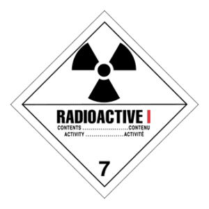 Hazard Class 7 - Radioactive Category I, Worded, Vinyl Label, 500/roll - ICC USA