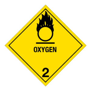Hazard Class 2.2 (5.1) - Oxygen, Worded, Vinyl Label, 500/roll - ICC USA