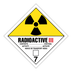 Hazard Class 7 - Radioactive Category III, Non-Worded, High-Gloss Label, 500/roll - ICC USA