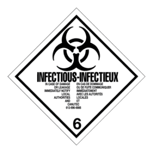 Hazard Class 6.2 - Infectious, Non-Worded, Vinyl Label, 500/roll - ICC USA