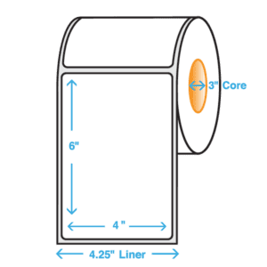 4" x 6" Polypropylene Label - Matte, 1000/roll - ICC USA