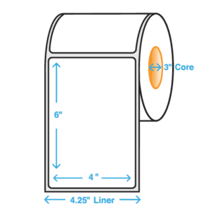 4" x 6" Polypropylene Label, Matte, 1000/roll - ICC USA