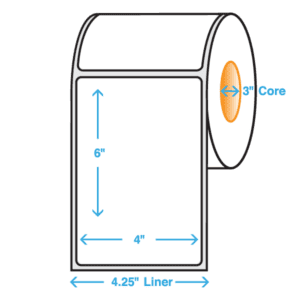 4" x 6" Polypropylene Label - Matte, 500/roll - ICC USA