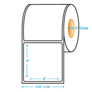 4" x 4" Polypropylene Label - Matte, 1000/roll - ICC USA