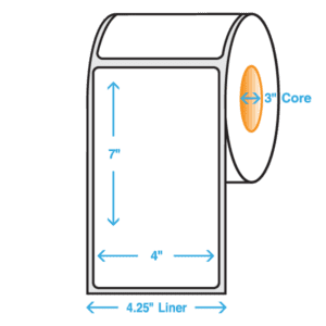 4" x 7" Polypropylene Label - Matte, 1000/roll - ICC USA
