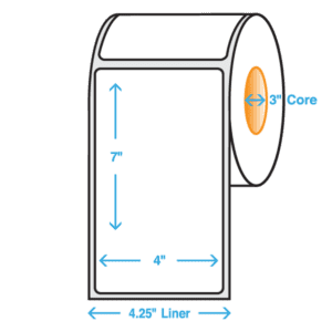 4" x 7" Polypropylene Label, Matte, 1000/roll - ICC USA