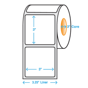 3" x 3" Polypropylene Label, Matte, 2000/roll - ICC USA