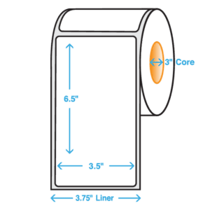 3.5" x 6.5" Polypropylene Label - Matte, 1000/roll - ICC USA