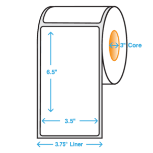 3.5" x 6.5" Polypropylene Label, Matte, 1000/roll - ICC USA