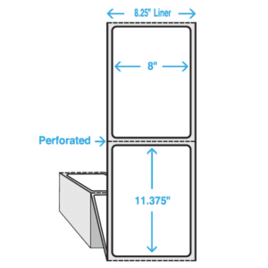 8" x 11.4" Polypropylene Label - Matte, 1250/fan-fold stack - ICC USA
