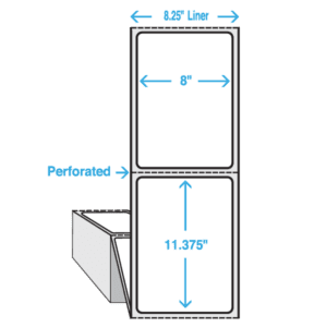 8" x 11.4" Polypropylene Label, Matte, 1250/fan-fold stack - ICC USA