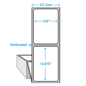8.3" x 13.9" Polypropylene Label - Matte, 1000/fan-fold stack - ICC USA