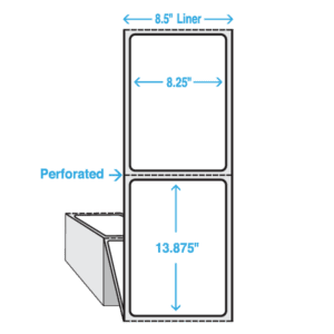 8.3" x 13.9" Polypropylene Label, Matte, 1000/fan-fold stack - ICC USA