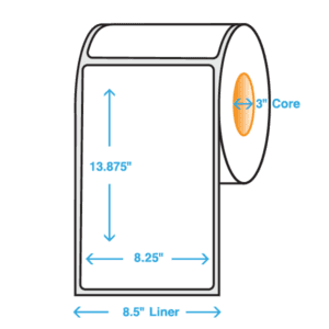 8.3" x 13.9" Polypropylene Label - Matte, 250/roll - ICC USA