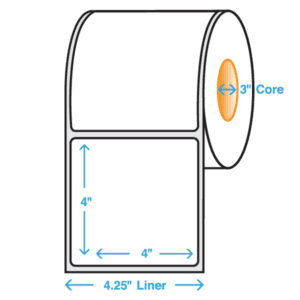 4" x 4" Polypropylene Label - Matte, 1000/roll - ICC USA