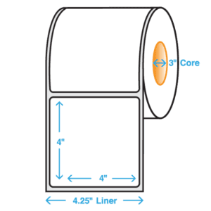 4" x 4" Polypropylene Label, Matte, 1000/roll - ICC USA