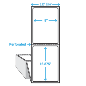 8" x 16.9" Polypropylene Label - Matte, 1000/fan-fold stack - ICC USA