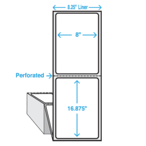 8" x 16.9" Polypropylene Label, Matte, 1000/fan-fold stack - ICC USA